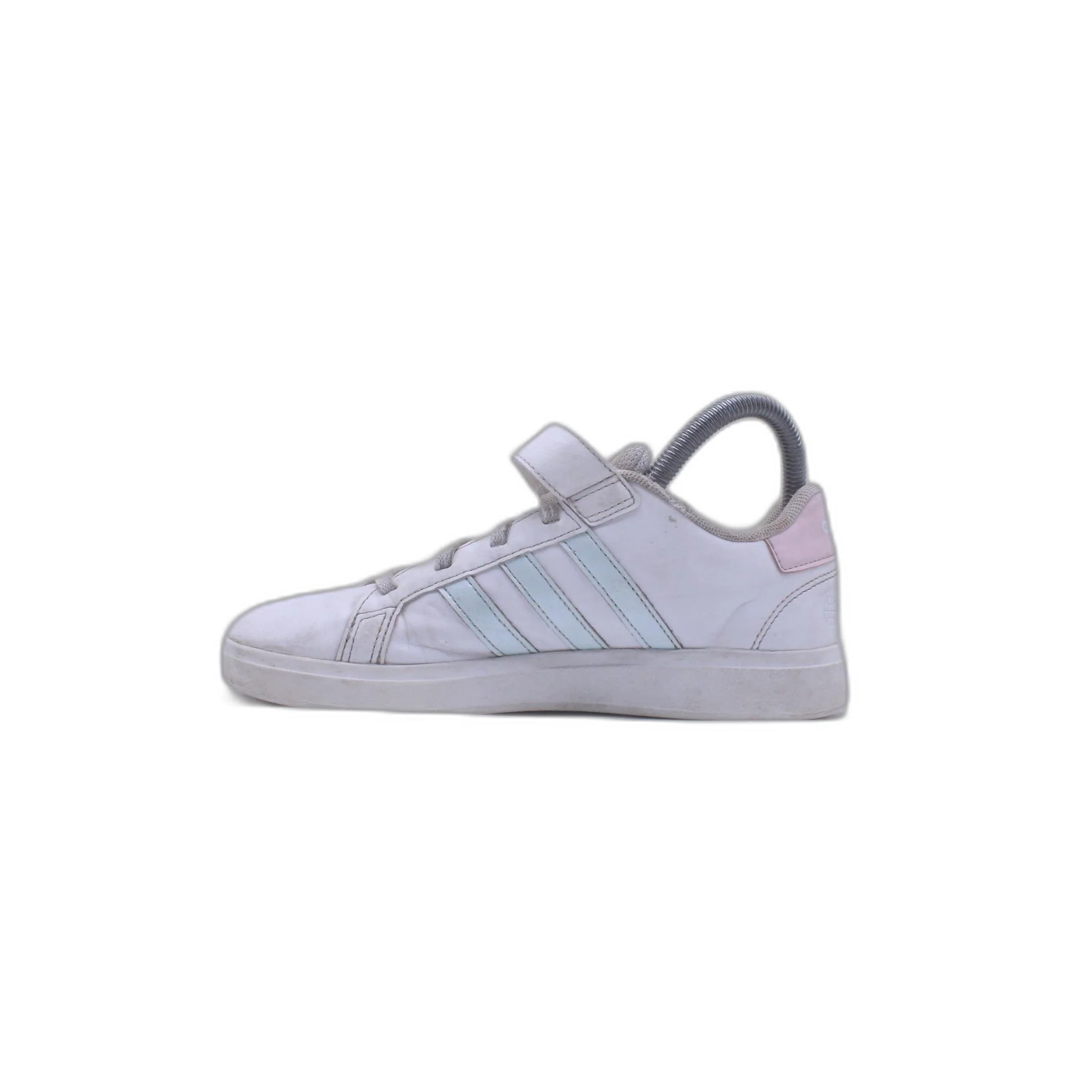 Adidas Athletic Grand Court Girls Elastic Lace Sneaker - Image 2