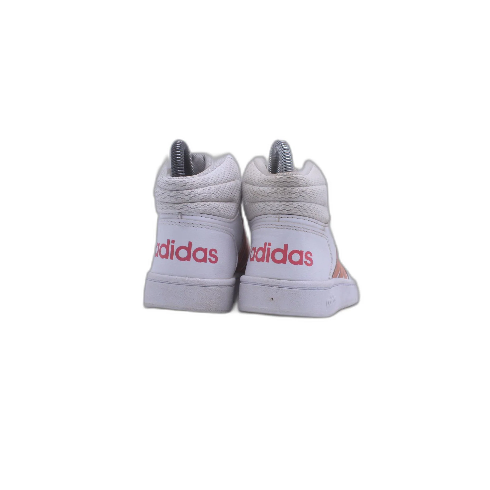 Adidas Hoops Mid 2.0 Girls EE6708 High Top White Coral Pink Shoes - Image 4