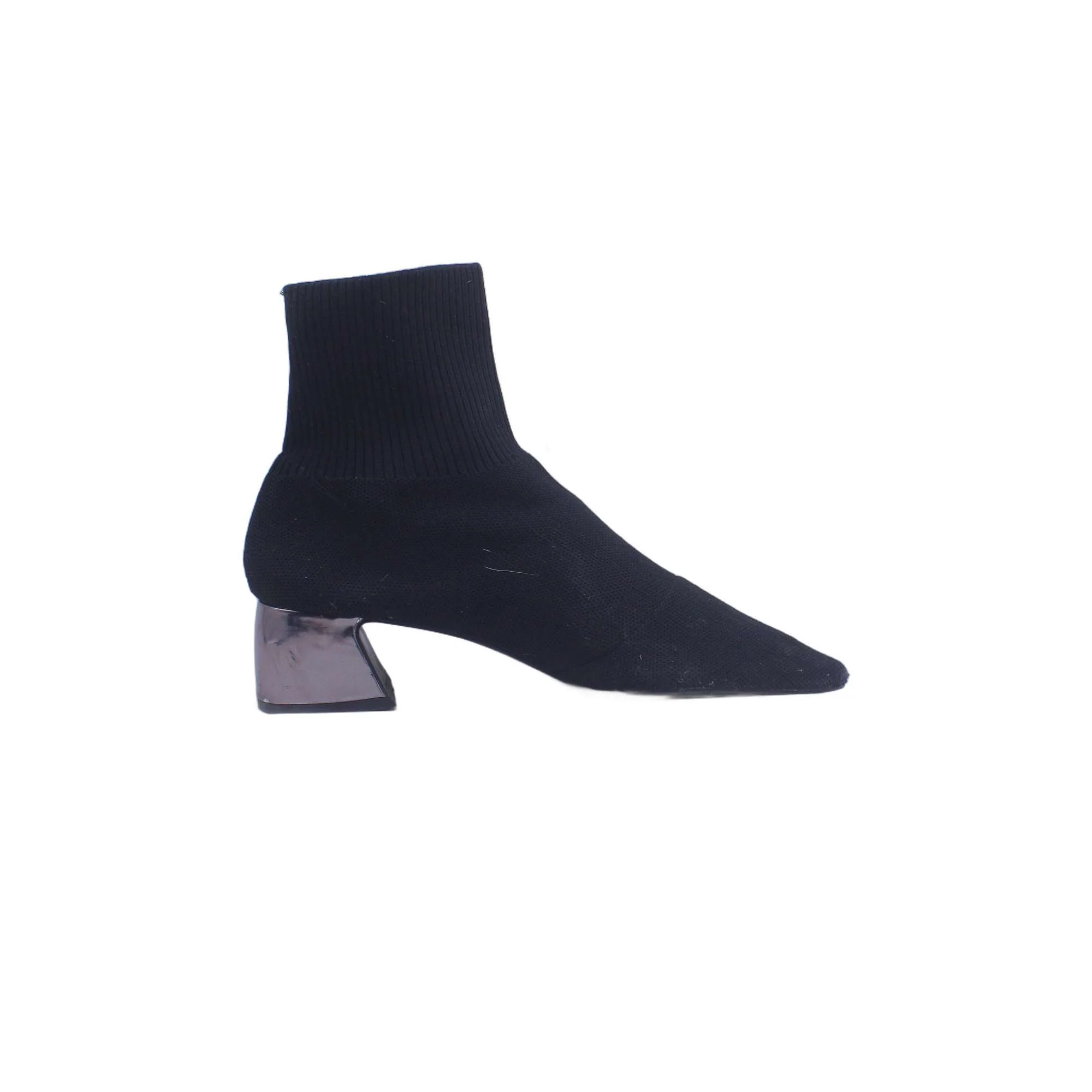 AGL Notch Block Heel Leather Bootie - Image 2