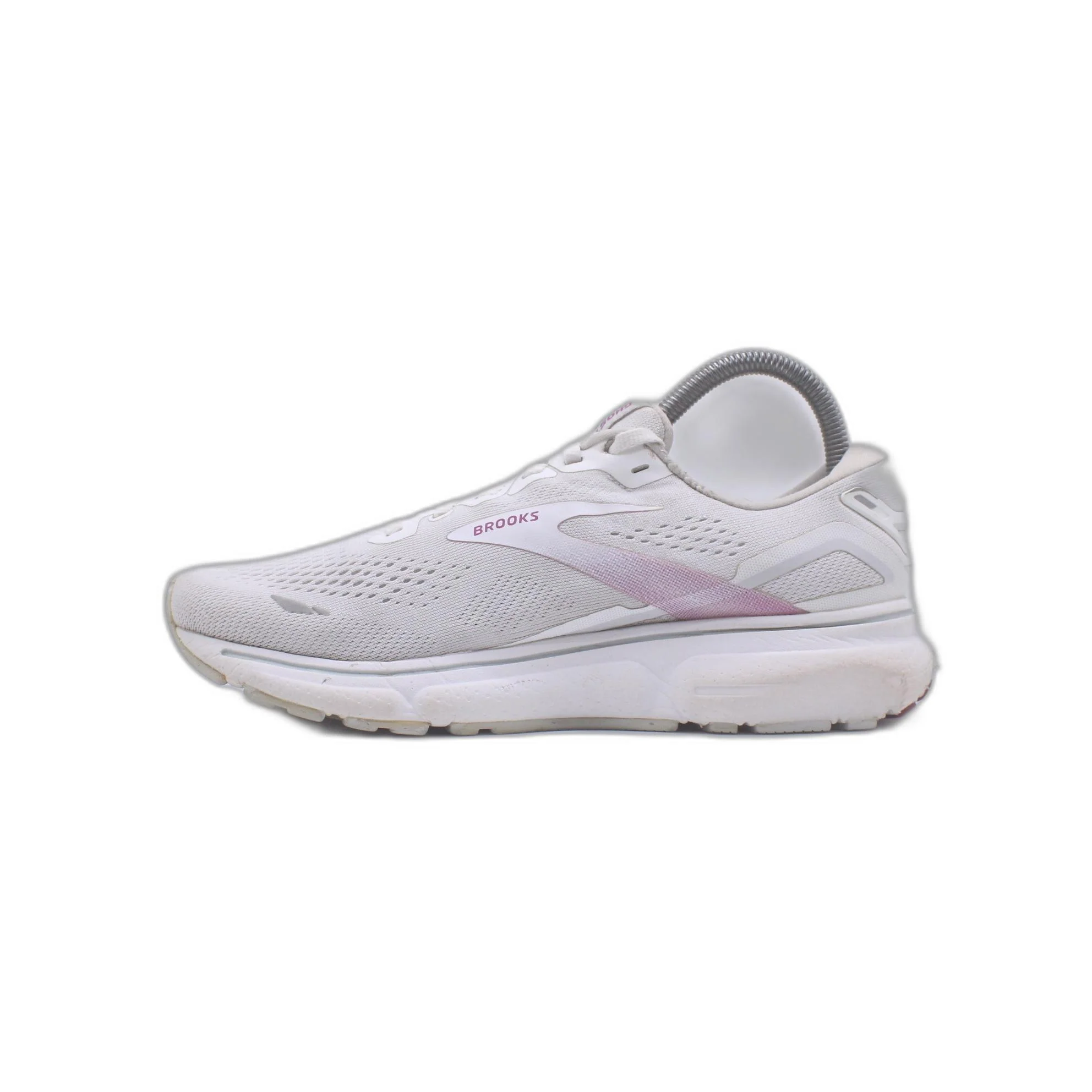 Brooks Ghost 15 White Pink Athletic Running Shoe - Image 2
