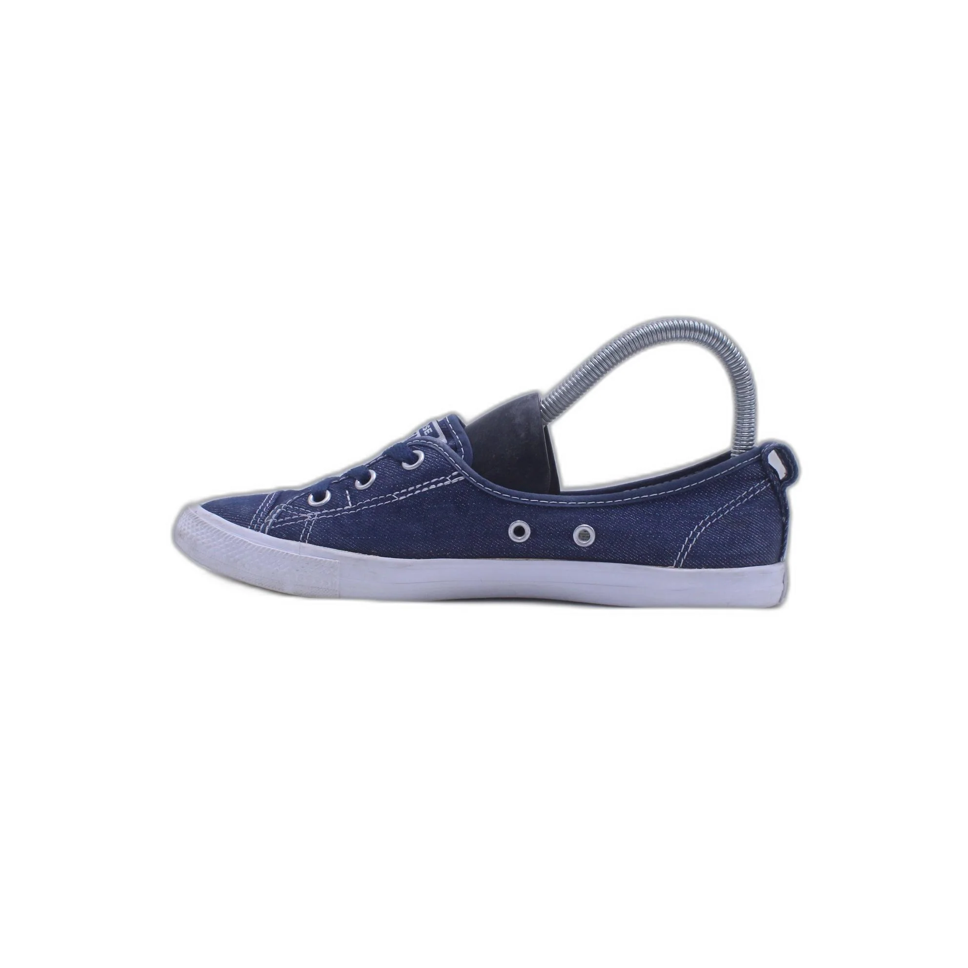 Converse One * Slip On No Lace Flat Sneaker Shoe Blue Clear Sequin - Image 2