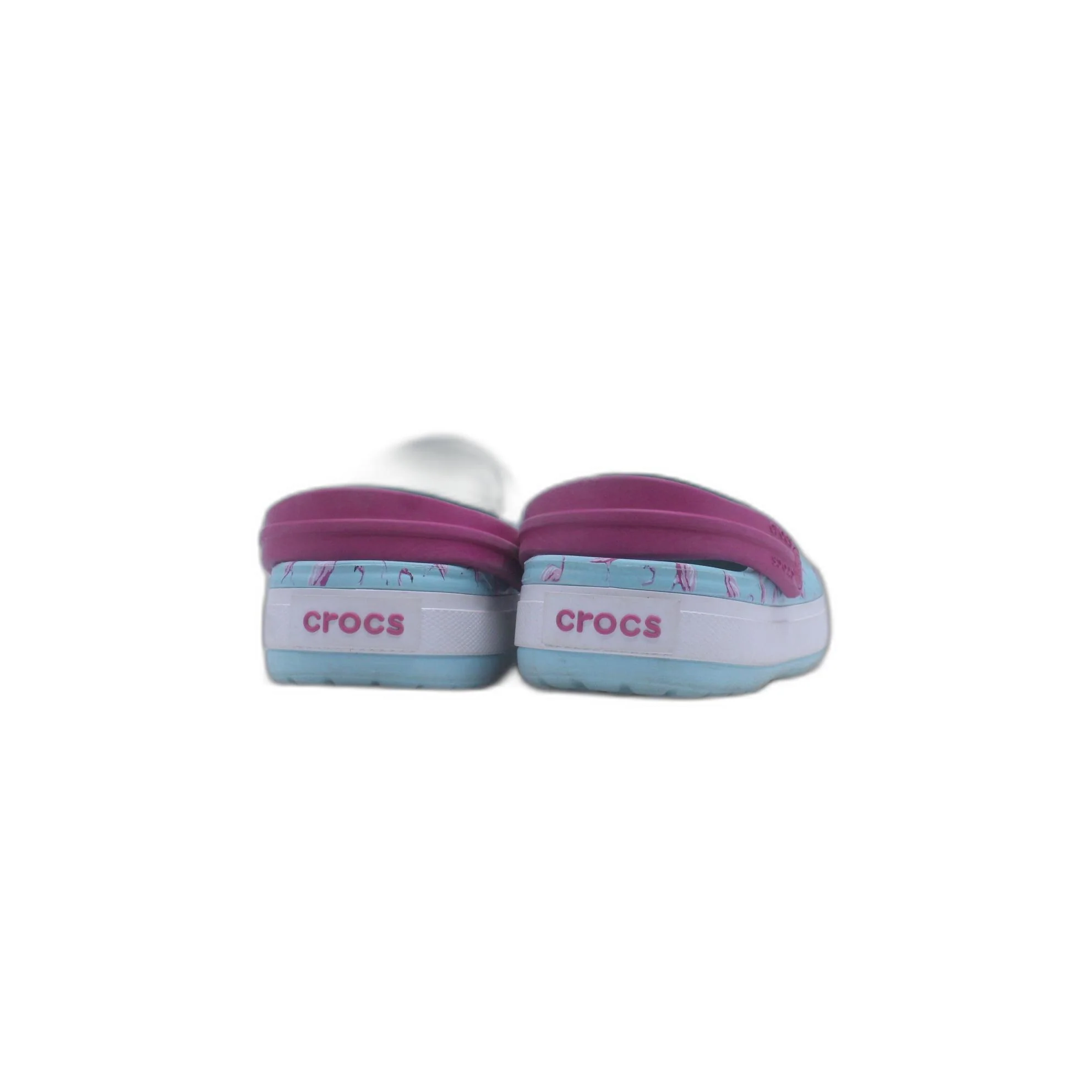Crocs Blue With Pink Flamingo Print - Image 4