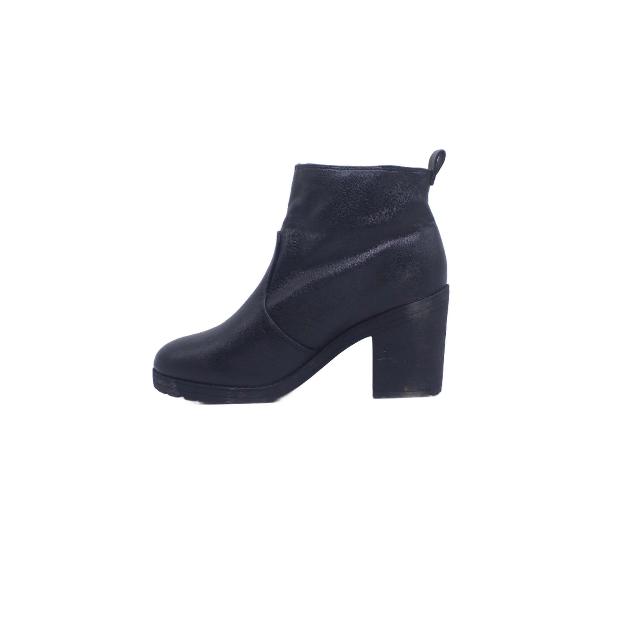 H&M Black Leather Heel Boot - Image 3