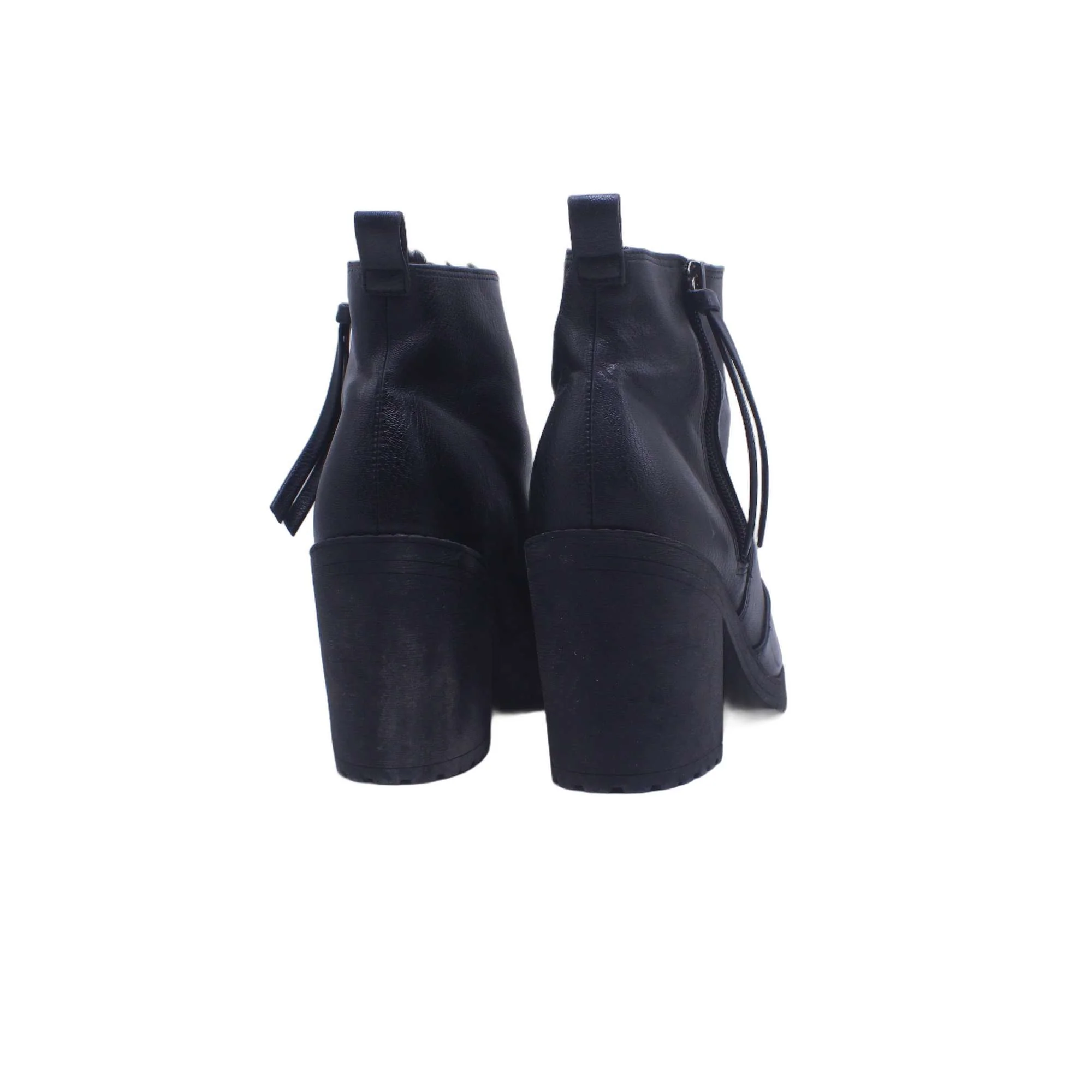H&M Black Leather Heel Boot - Image 5