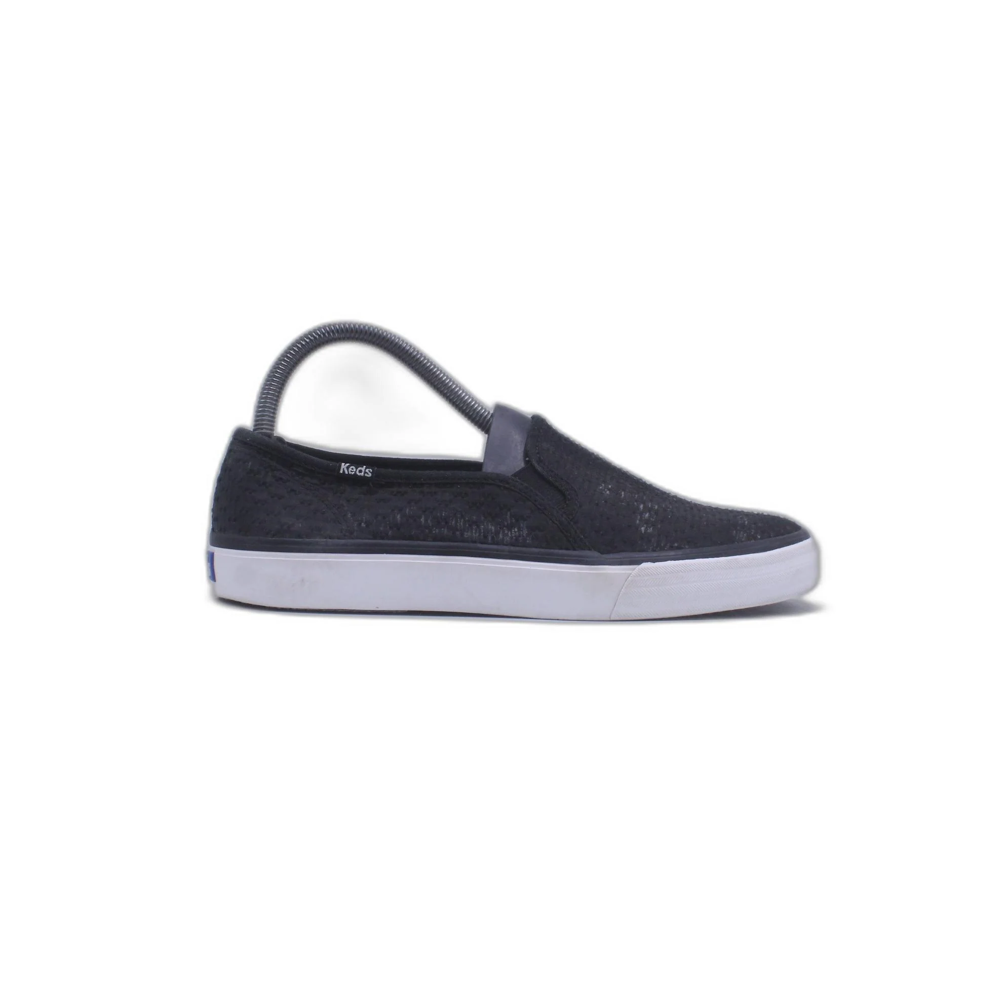 KEDS Women's Seaside Quilted Black Suede Slip On Shoe