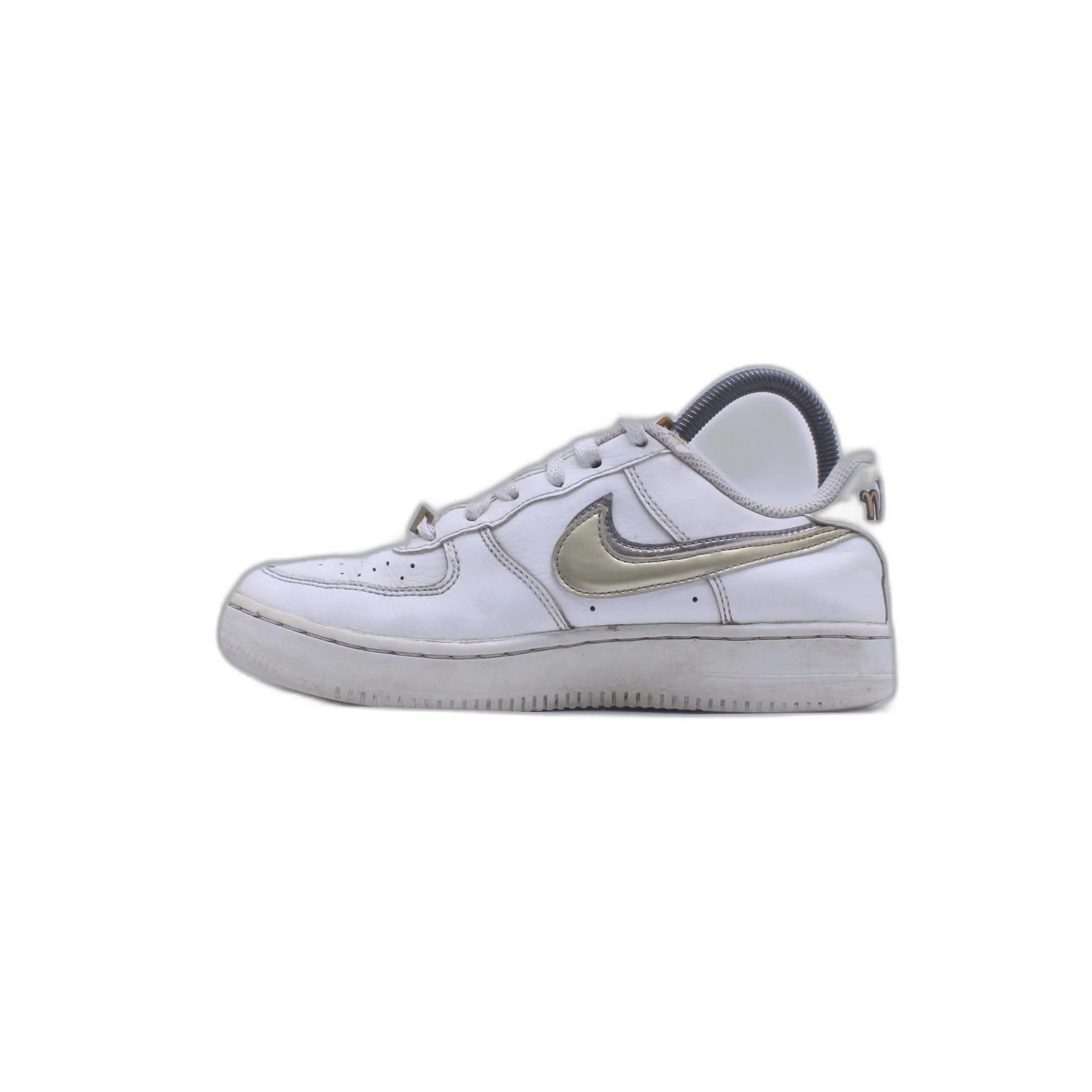 Nike Air Force 1 White Silver SHOE - Image 2