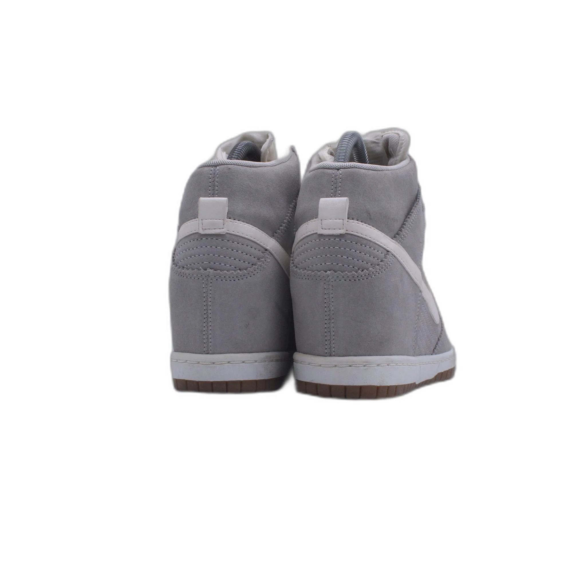 Nike Dunk Sky High 528899003 Womens Pale Gray/Sail Suede Wedge Shoe - Image 4