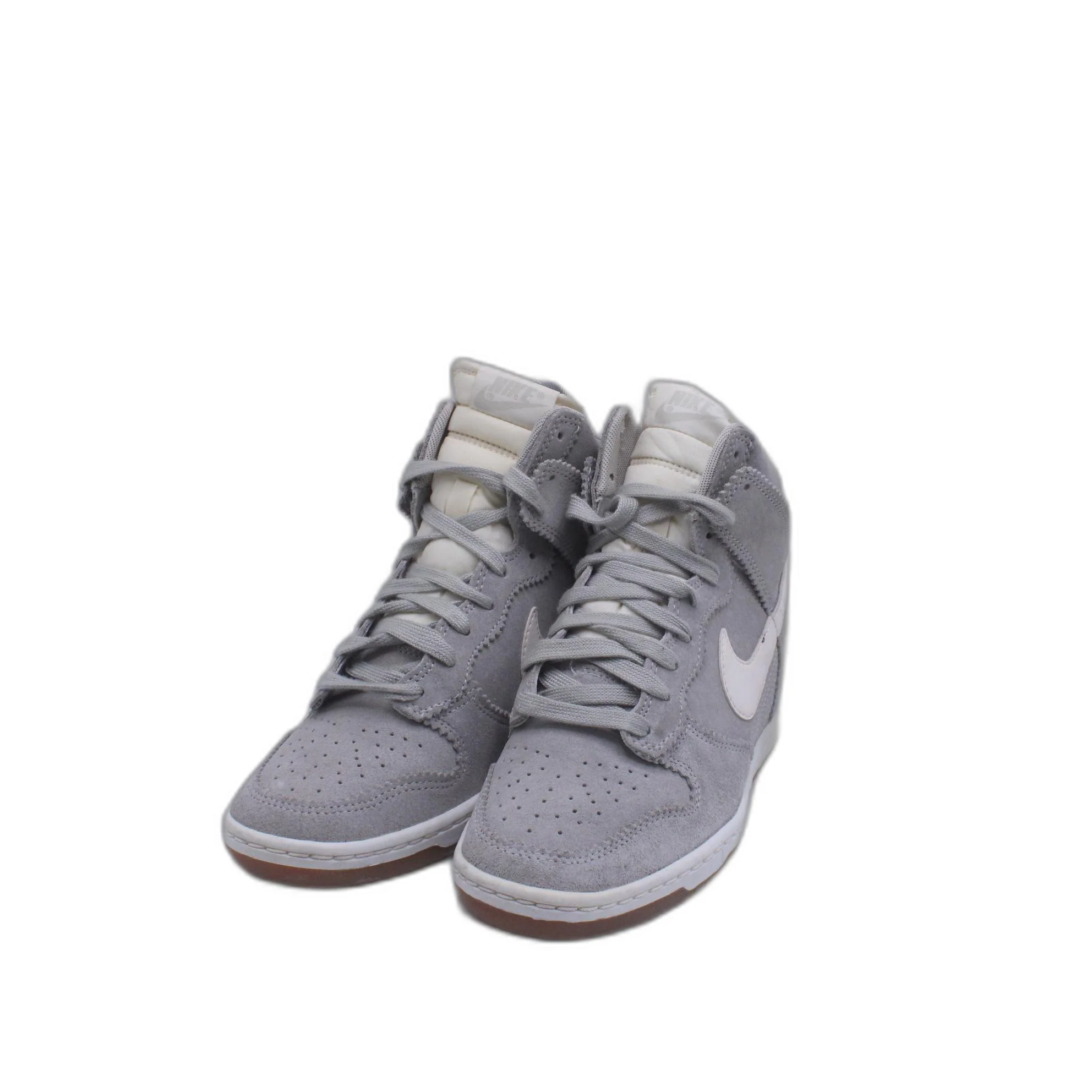 Nike Dunk Sky High 528899003 Womens Pale Gray/Sail Suede Wedge Shoe - Image 5