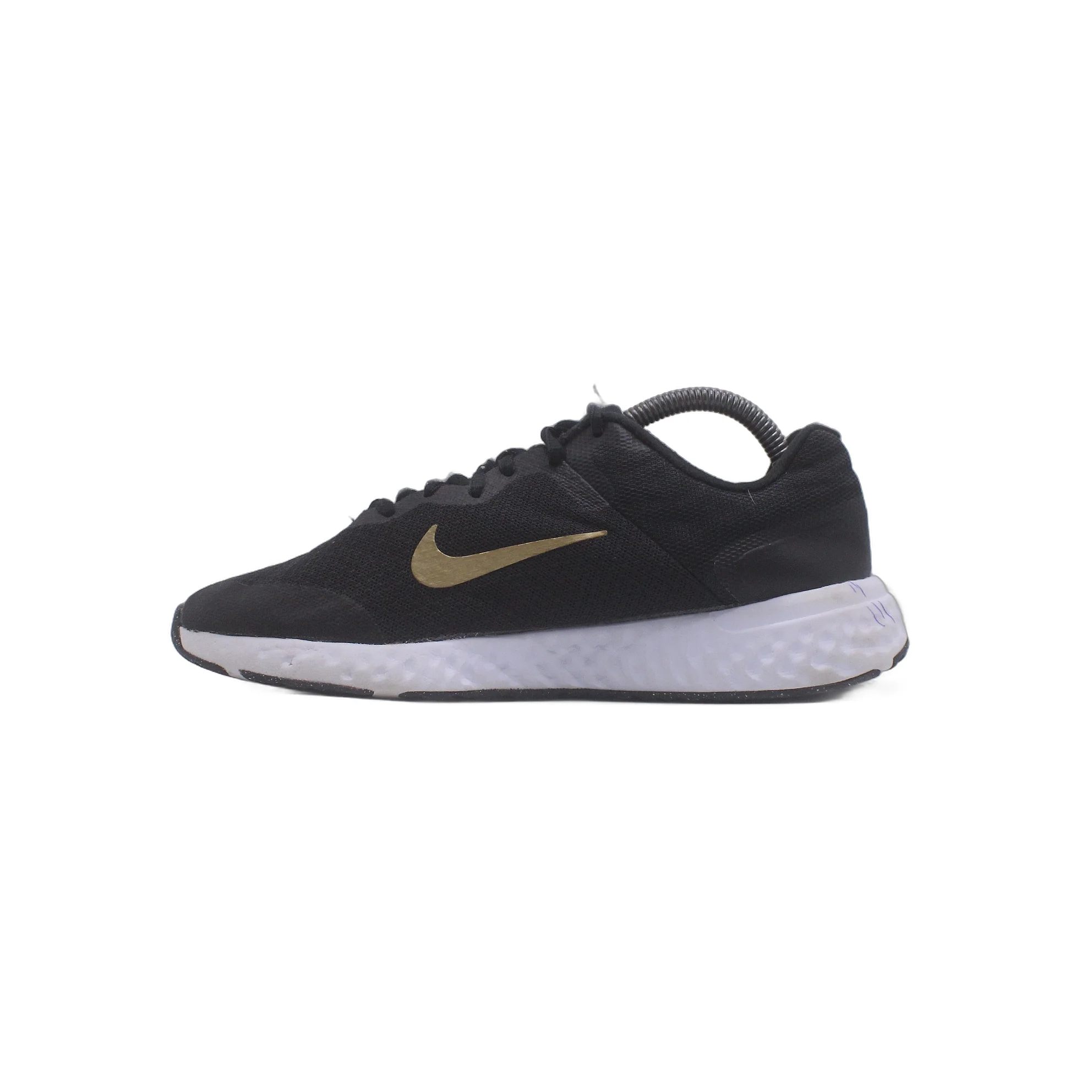 Nike Revolution 6 Black Metallic Gold Sneaker - Image 2