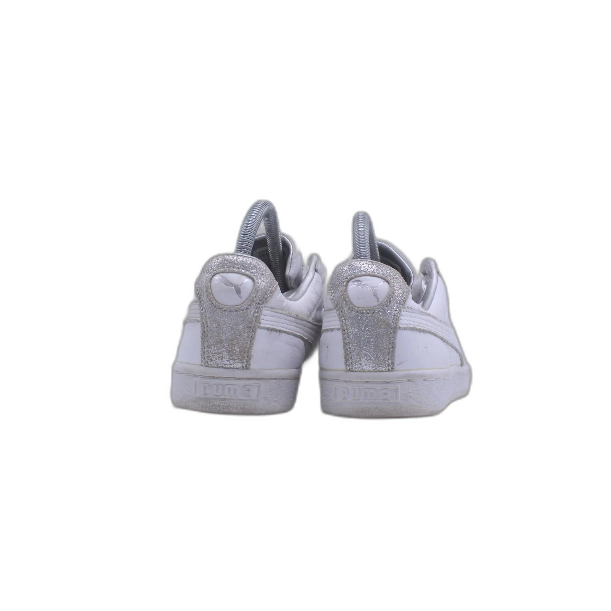 Puma Basket Crush Womens Trainers Low White Casual Lace Up Shoe - Image 4