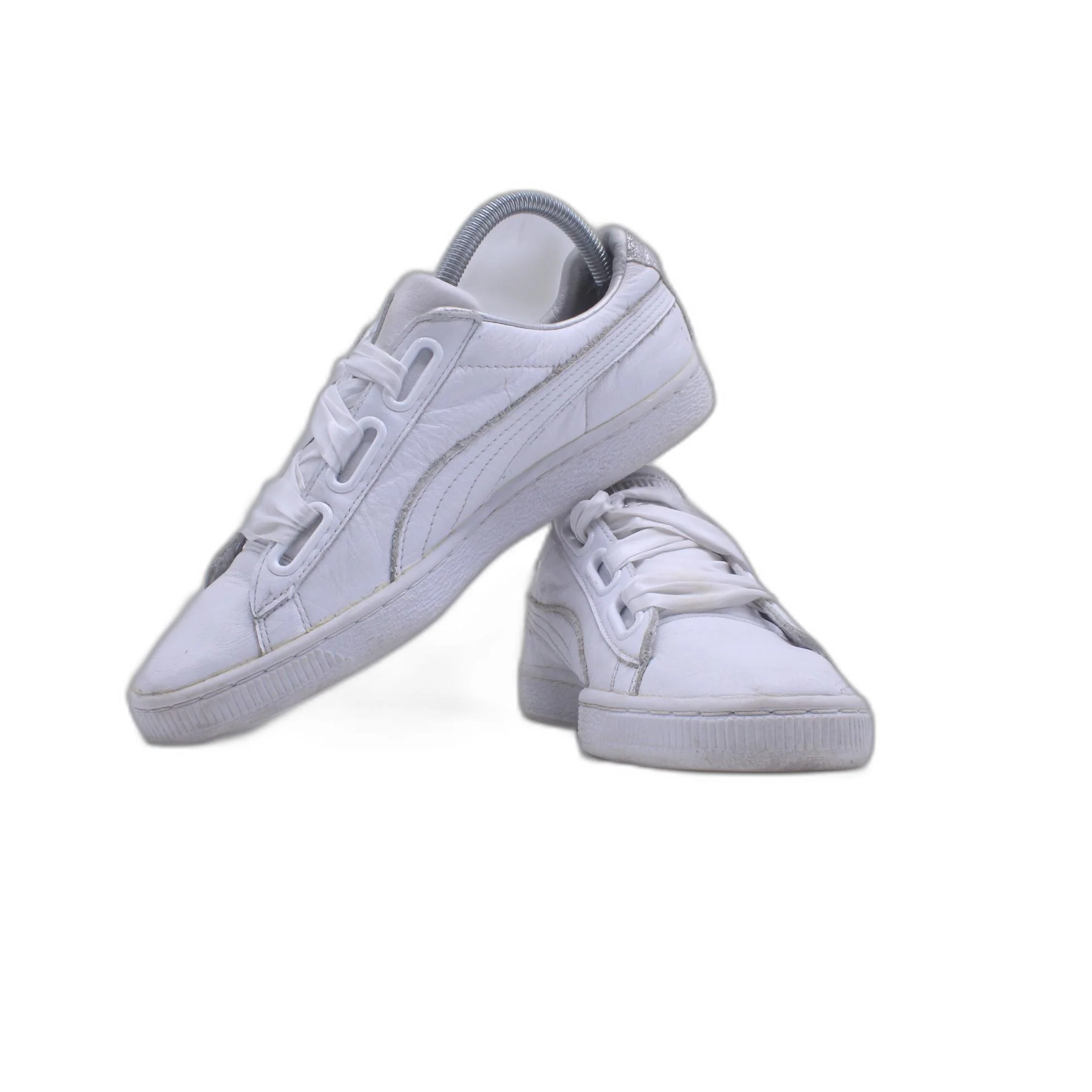Puma Basket Crush Womens Trainers Low White Casual Lace Up Shoe - Image 5