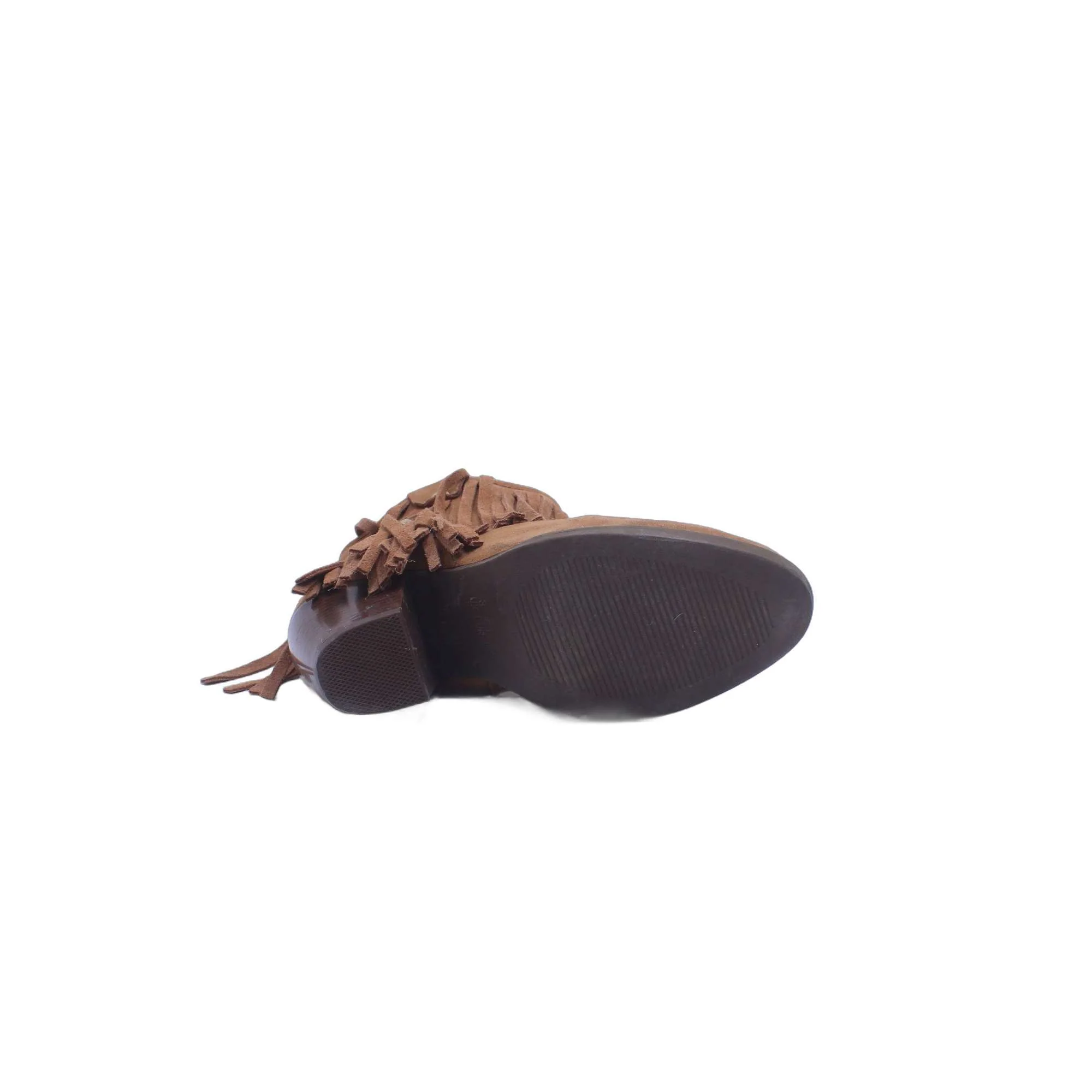 Qupid Womens Faux Suede Fringe Buckle Bootie - Image 4