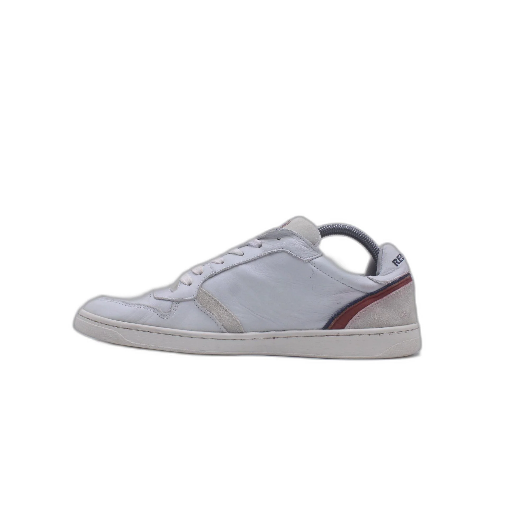 Redskin Mens Gray Leather Lace Up Lifestyle Sneaker - Image 2