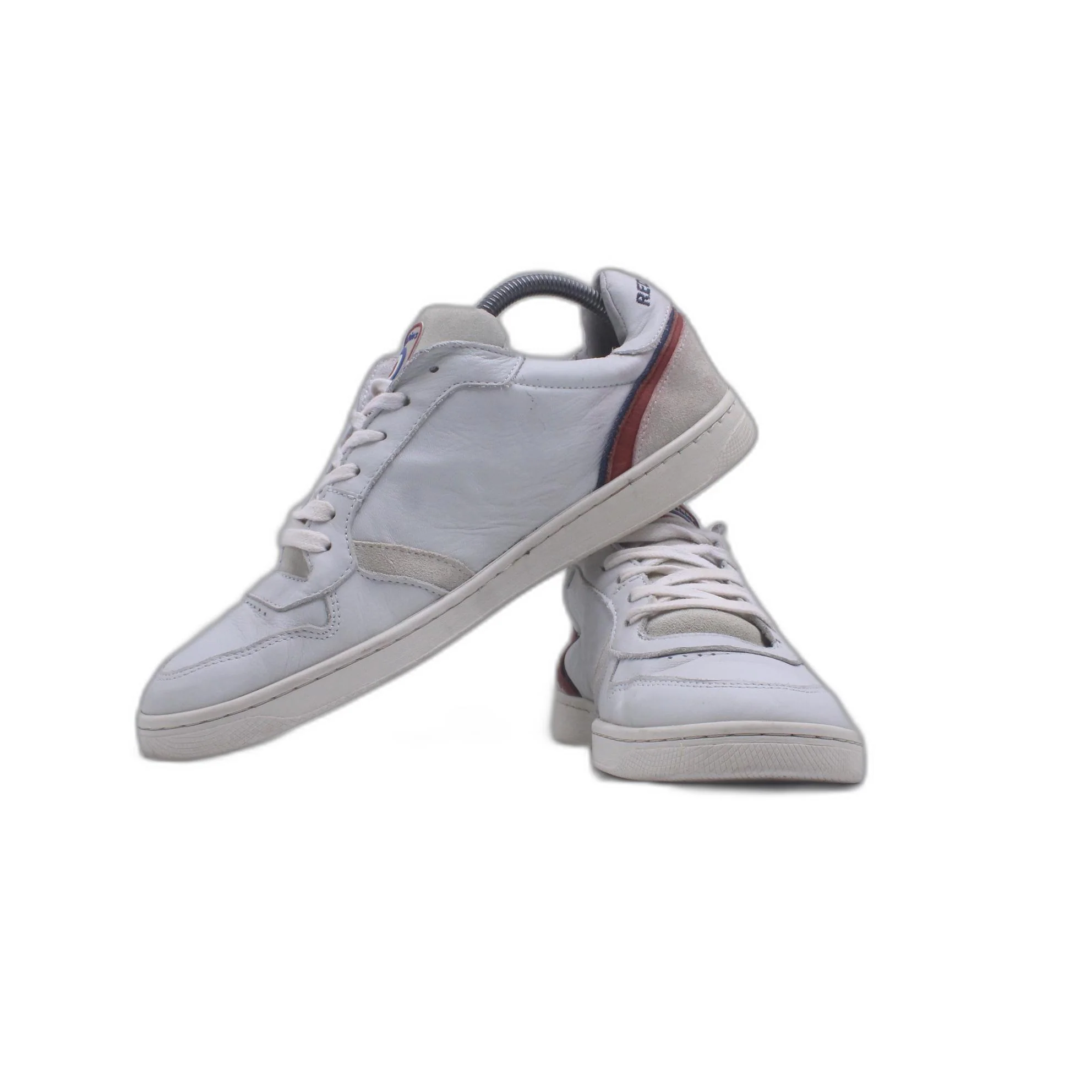 Redskin Mens Gray Leather Lace Up Lifestyle Sneaker - Image 5