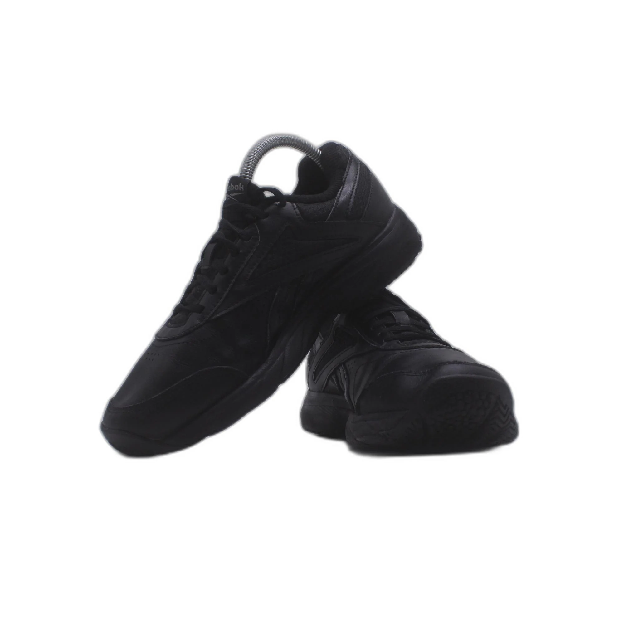 REEBOK Women Work N Cushion 4.0 Wide Width Black Faux Leather Sneaker - Image 5