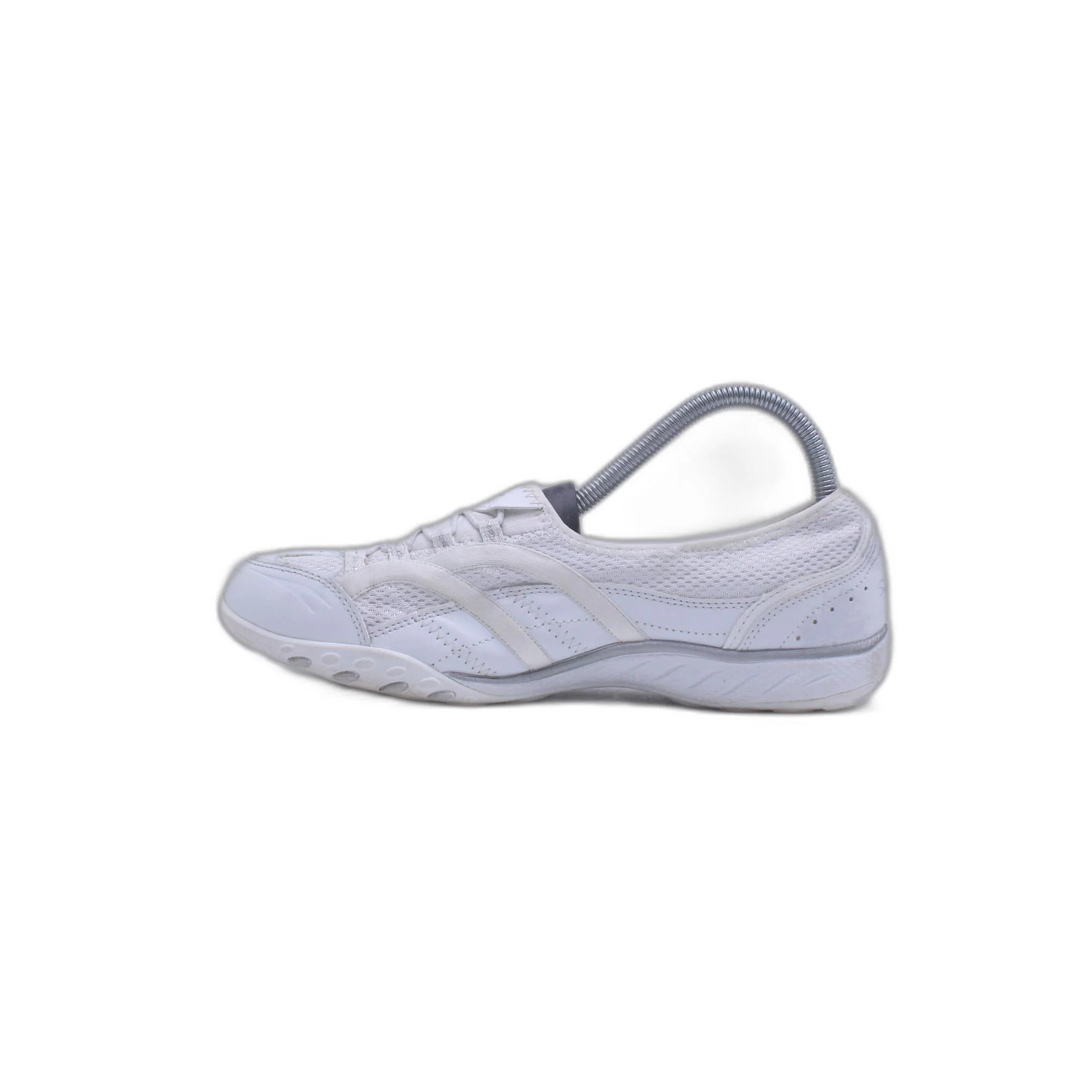 Skechers Womens Breathe-Easy Simple Pleasure White Casual Flat - Image 2