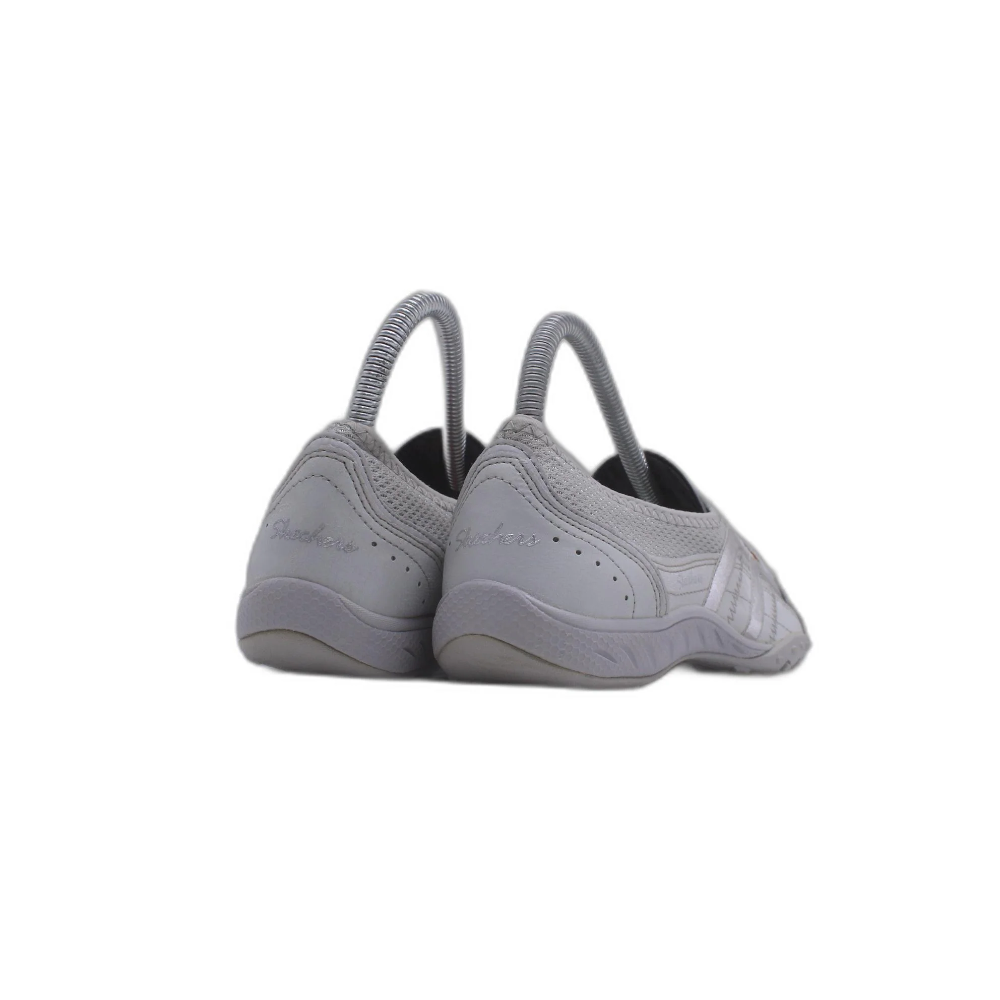 Sketchers Breathe Easy Metallic Gray Relaxed Fit Comfort Shoe - Image 4