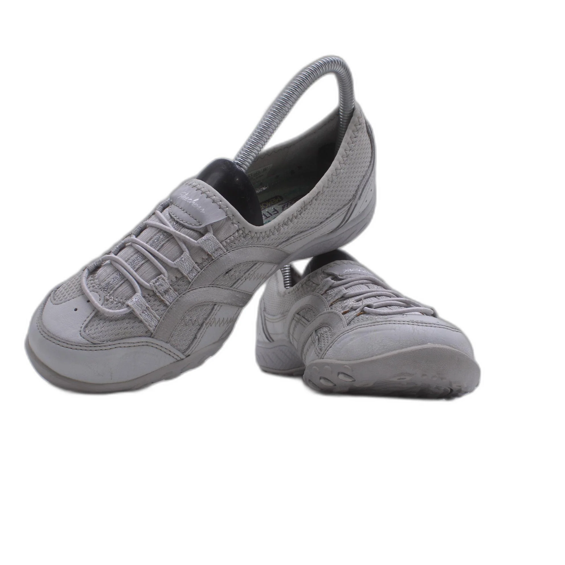 Sketchers Breathe Easy Metallic Gray Relaxed Fit Comfort Shoe - Image 5
