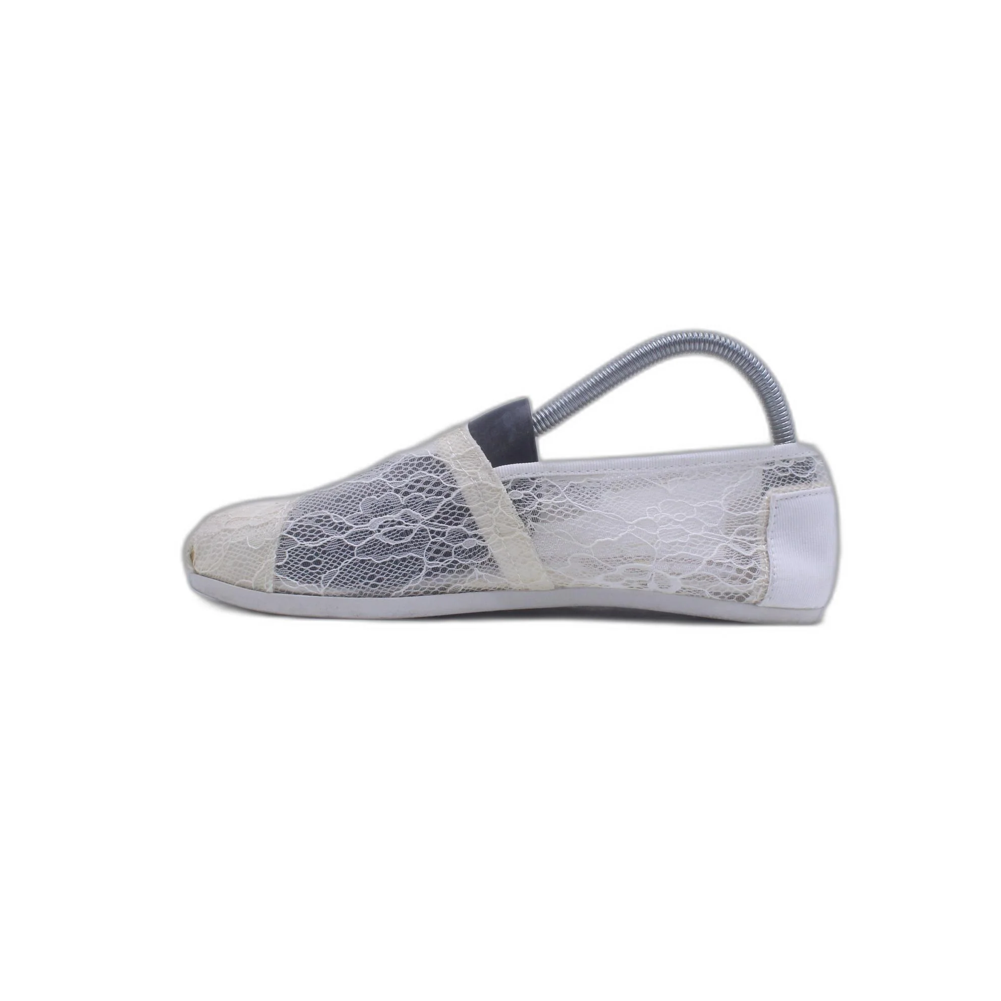 TOMS Classic Light Grey Lace Ladies Shoe - Image 2
