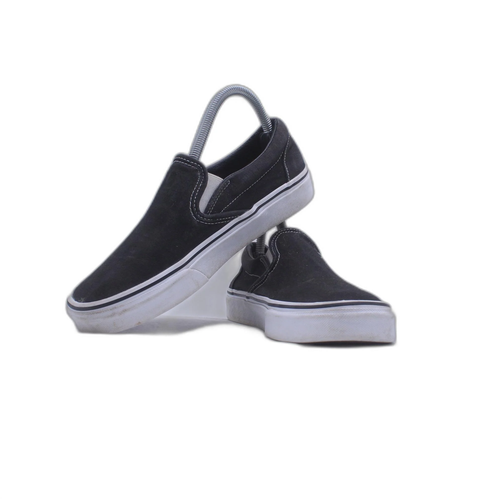 Vans Classic Slip-Ons Black White Canvas Shoes - Image 4