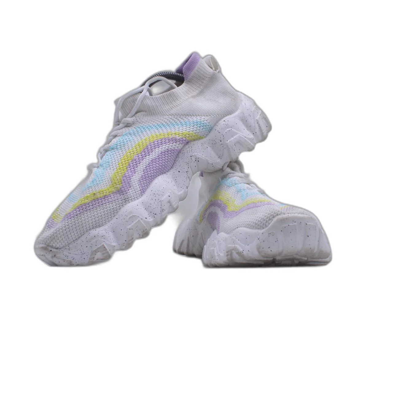 Women's Chunky Sole Ladies Lace Up Walking Gym Trainers Sneaker - Image 5